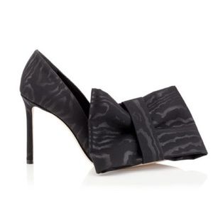 New Jimmy CHOO x Off-White Black jacquard ‘Mary’ bow-embellished pumps